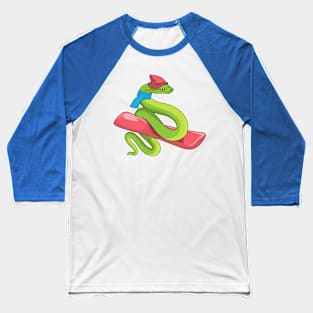 Snake Snowboard Winter sports Baseball T-Shirt